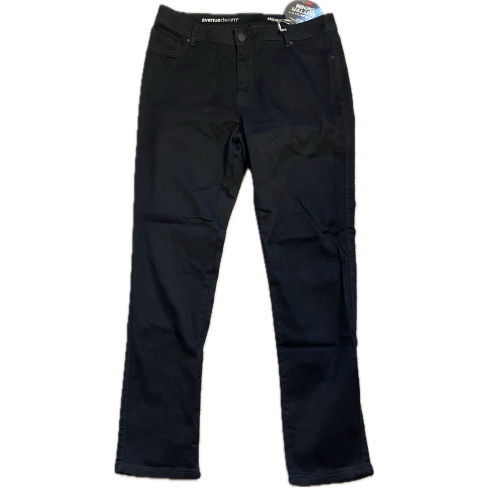 Avenue Black Straight Leg Jeans Classic Style